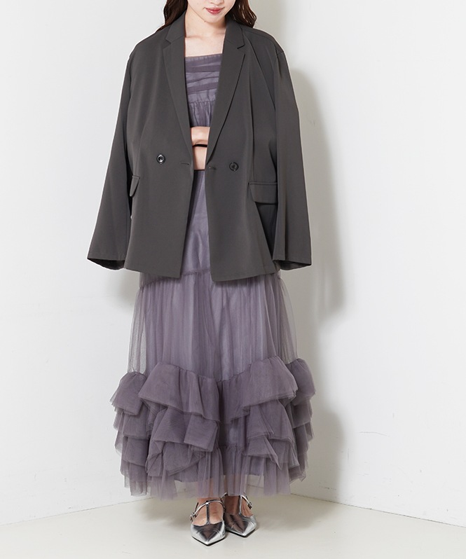 volum tulle jacket set dress