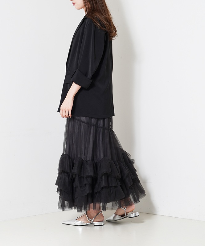 volum tulle jacket set dress
