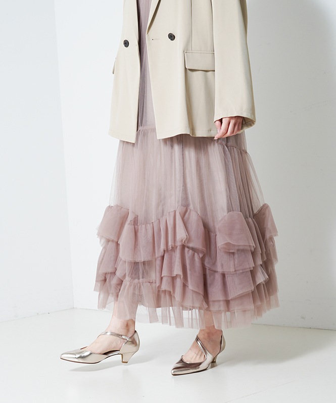 volum tulle jacket set dress