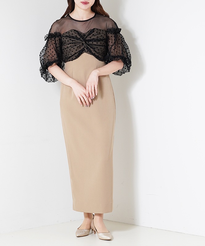 スーツ・フォーマル・ドレス ANDRESD flocky dot one piece DONOBAN ドレス 「ANDRESD」flocky dot dress 結婚式 ワンピース