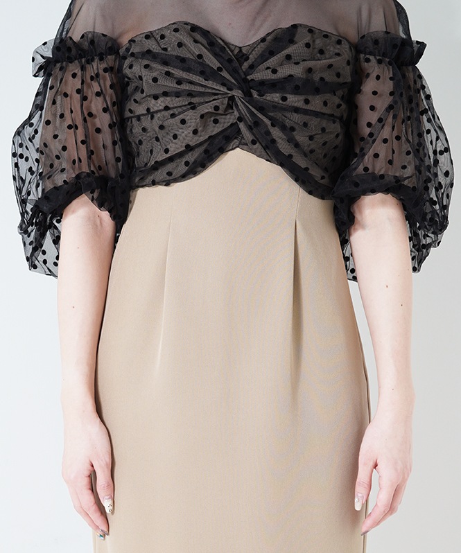 【ANDRESD】flocky dot one piece チャコール flocky dot one piece | ANDRESD