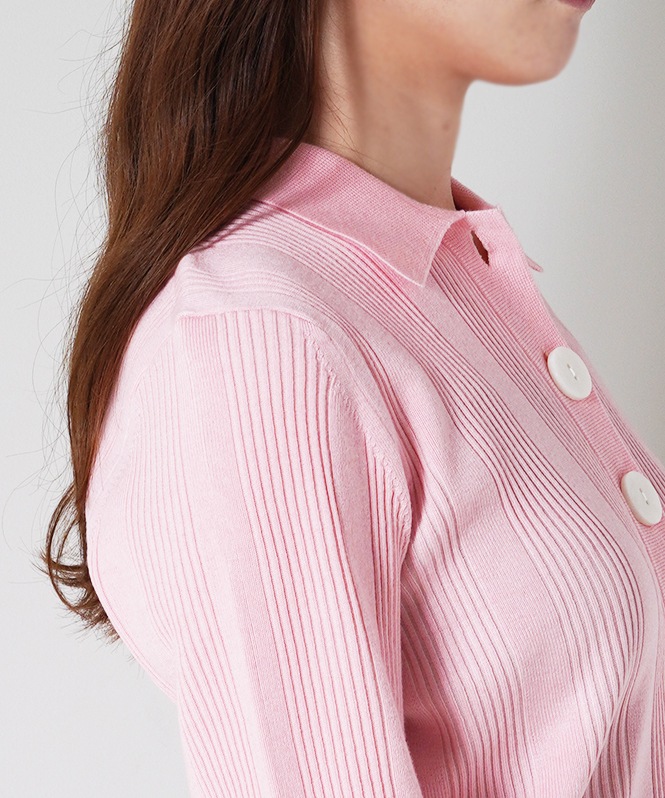 Rib Knit Polo Shirt | TOPS,ニット | ROOM903 online