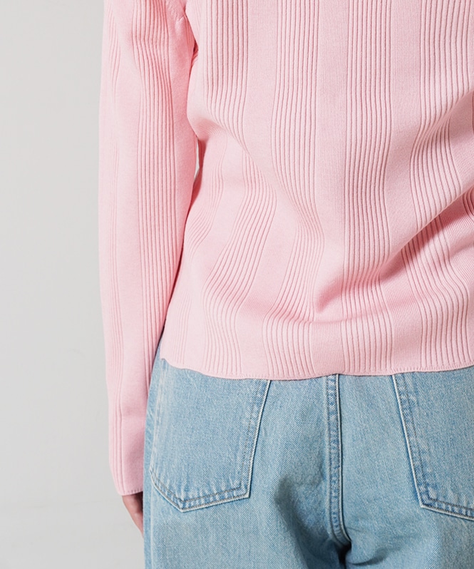 Rib Knit Polo Shirt | TOPS,ニット | ROOM903 online