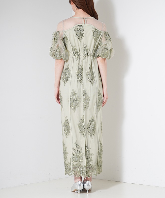 Embroidered sheer dress