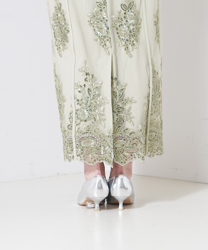 Embroidered sheer dress