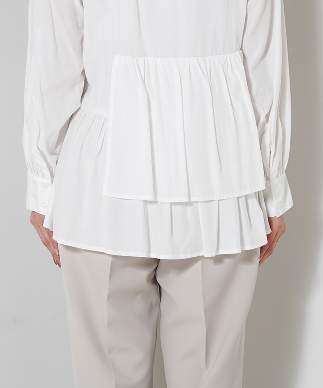 アシメフリルデザインブラウス