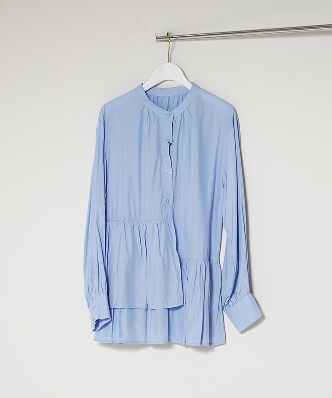 アシメフリルデザインブラウス