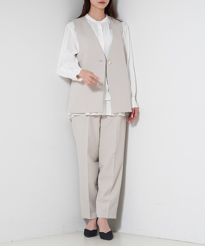 アシメフリルデザインブラウス