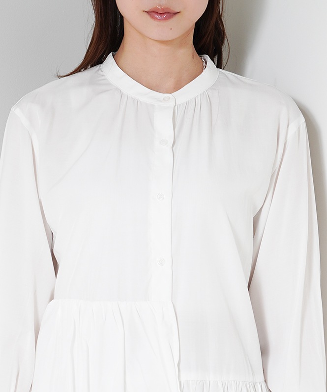 アシメフリルデザインブラウス