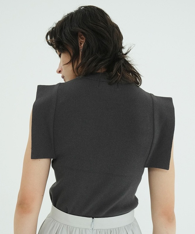 SQUARE SLEEVE KNIT TOPS