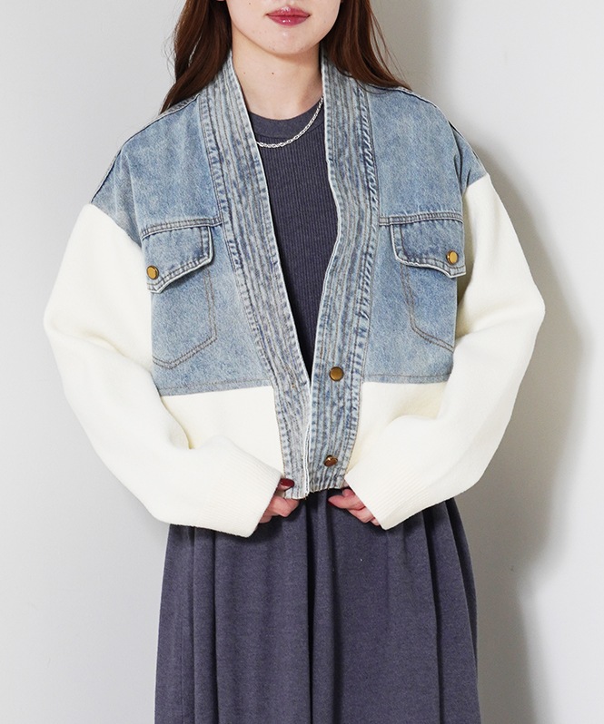 ニットデニムドッキングジャケット