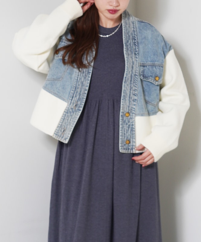 ニットデニムドッキングジャケット