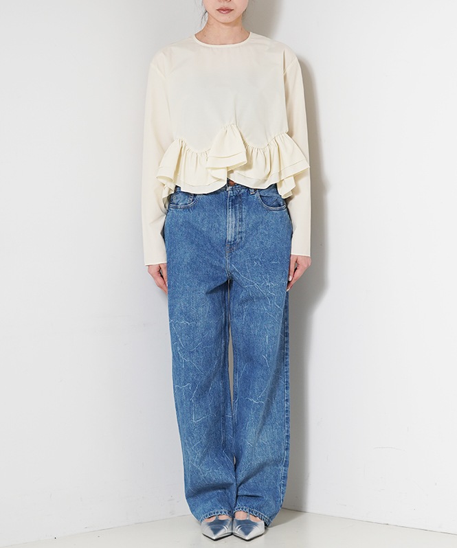 ウェービーラッフルブラウス