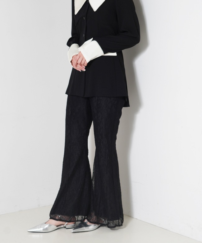 contrast collar set up dress