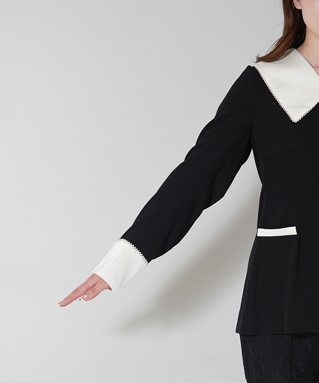 contrast collar set up dress