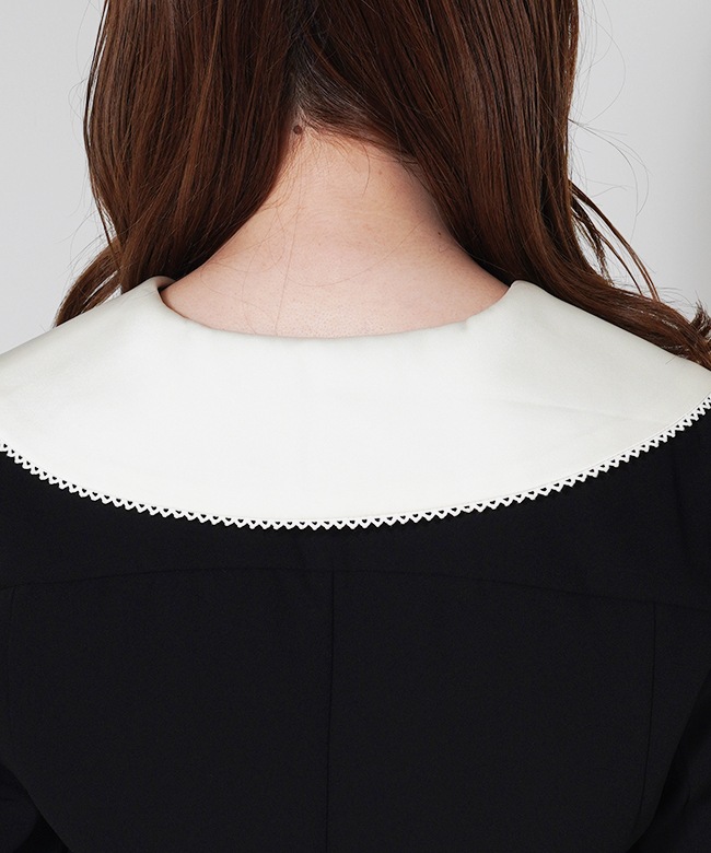 contrast collar set up dress