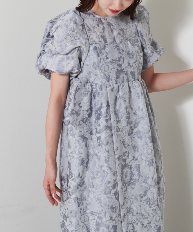 スーツ・フォーマル・ドレス andresd bubble sleeve jacquard dress ANDRESD bubble sleeve jacquard dress | DRESS,DRESS | ROOM903