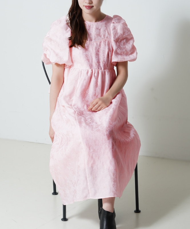 最終値下げANDRESED bubble sleeve dress ANDRESD bubble sleeve jacquard dress | DRESS,DRESS | ROOM903