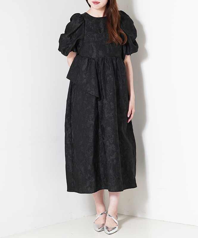 最終値下げANDRESED bubble sleeve dress ANDRESD bubble sleeve jacquard dress | DRESS,DRESS | ROOM903