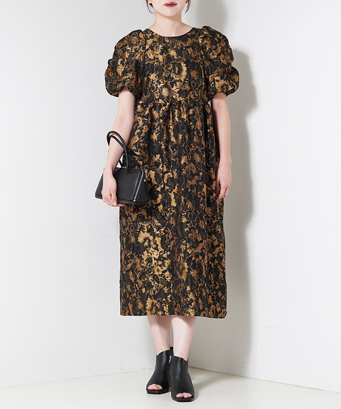 (新品タグ付) bubble sleeve jacquard dress bubble sleeve jacquard dress | DRESS,DRESS | ROOM903 online