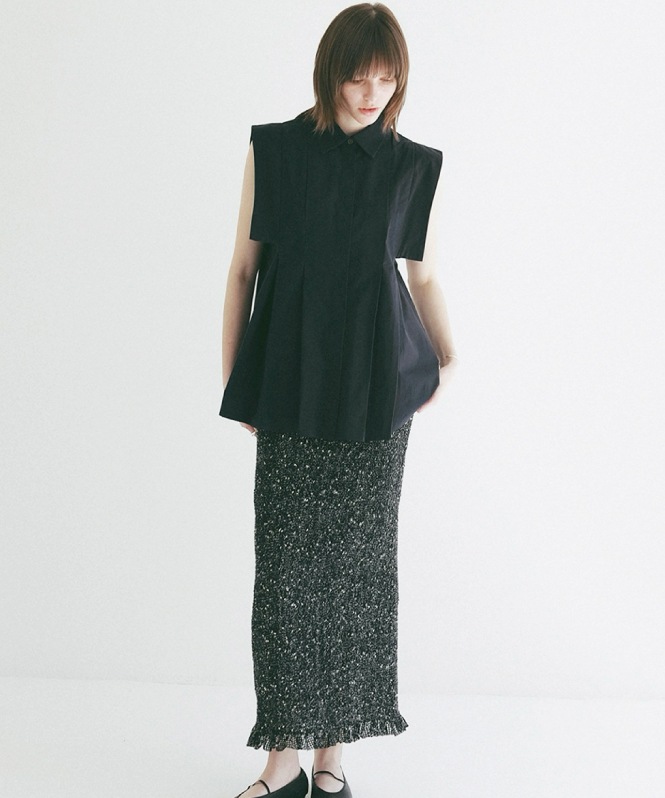 PANELL PLEAT SQUARE SLEEVE SHIRTS