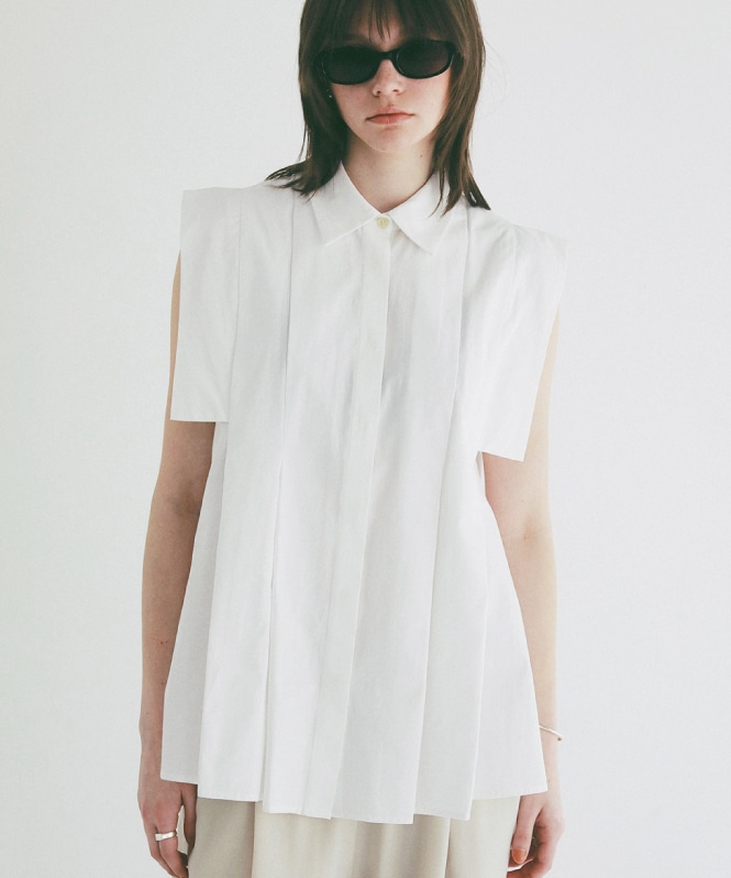 PANELL PLEAT SQUARE SLEEVE SHIRTS