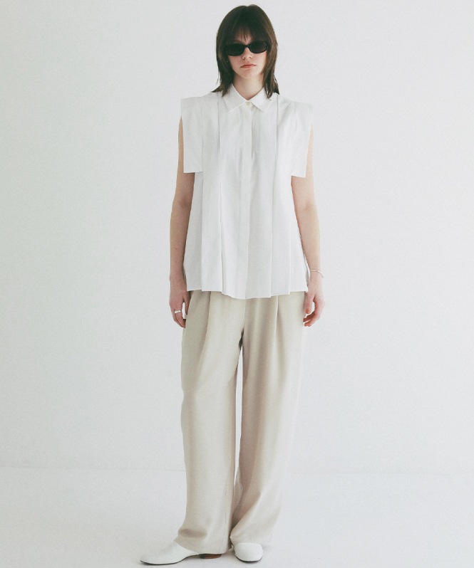 PANELL PLEAT SQUARE SLEEVE SHIRTS