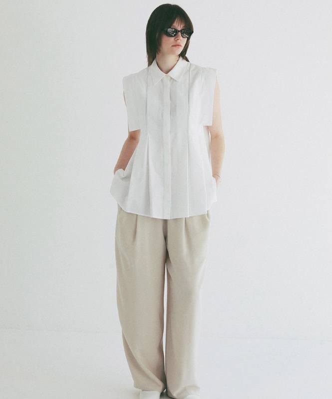 PANELL PLEAT SQUARE SLEEVE SHIRTS