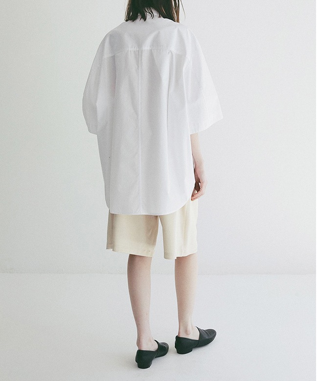 LOHEN ハイカウントダブルクロスボサムシャツ　白 HALF SLEEVE HUGE SHIRTS | ALL ITEM | ROOM903 online