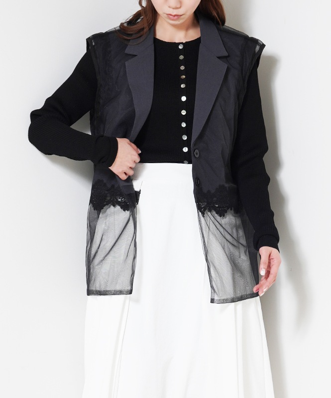 レースキリカエレイヤードベスト