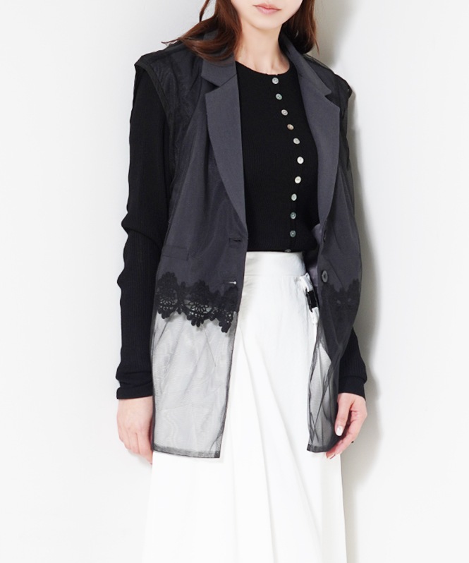 レースキリカエレイヤードベスト