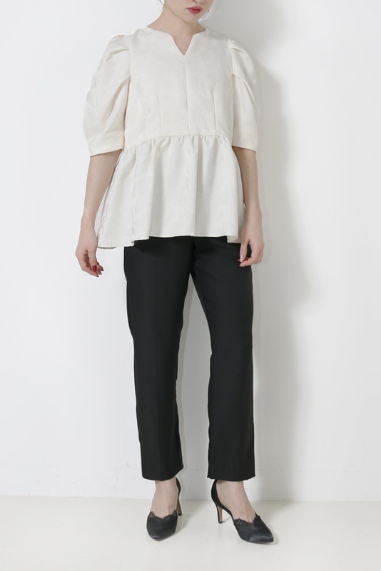 howdy ジャガードペプラムジャケット howdy ジャガードペプラム