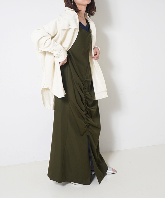 UN3D. 2wayロングシャツワンピース ブラック