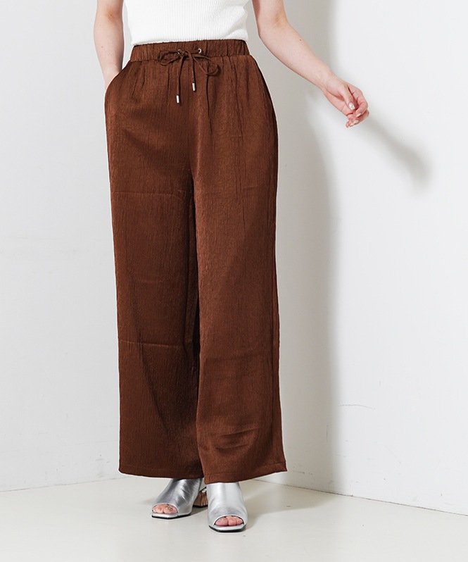 サテンワイドパンツ