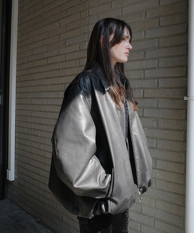 FAKE LEATHER BALLOON JACKET | ALL ITEM | ROOM903 online