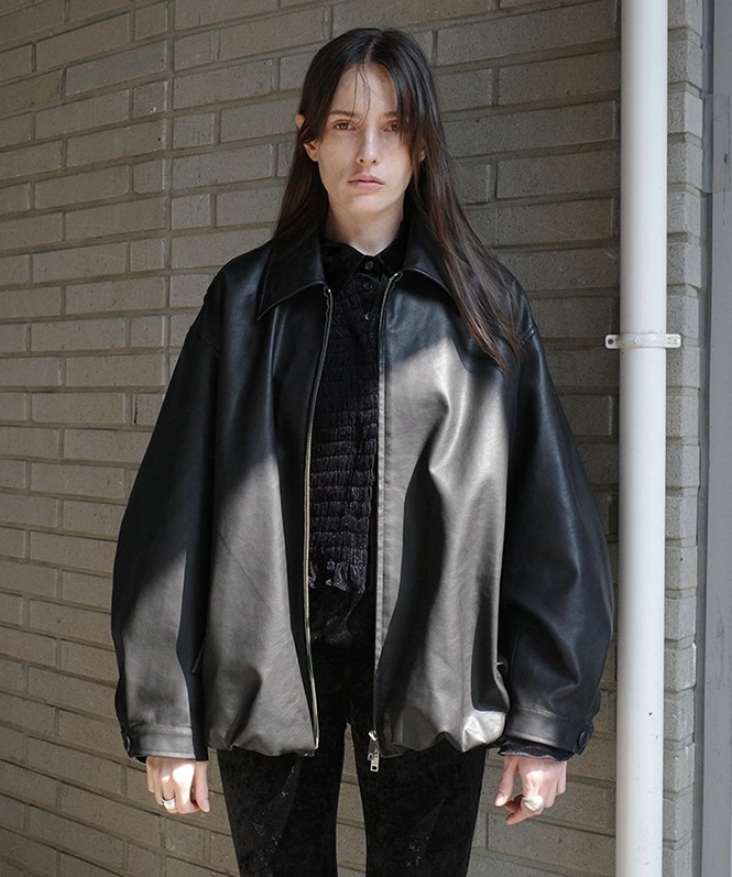 FAKE LEATHER BALLOON JACKET | ALL ITEM | ROOM903 online