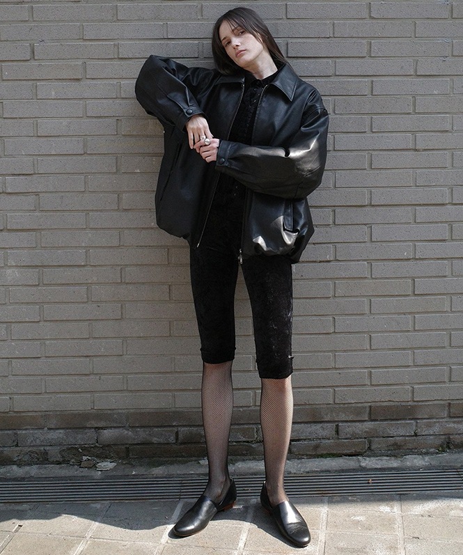 CLANE FAKE LEATHER BALLOON JACKET ブラック FAKE LEATHER BALLOON JACKET(1 BLACK): CLANE: WOMENS｜ STUDIOUS