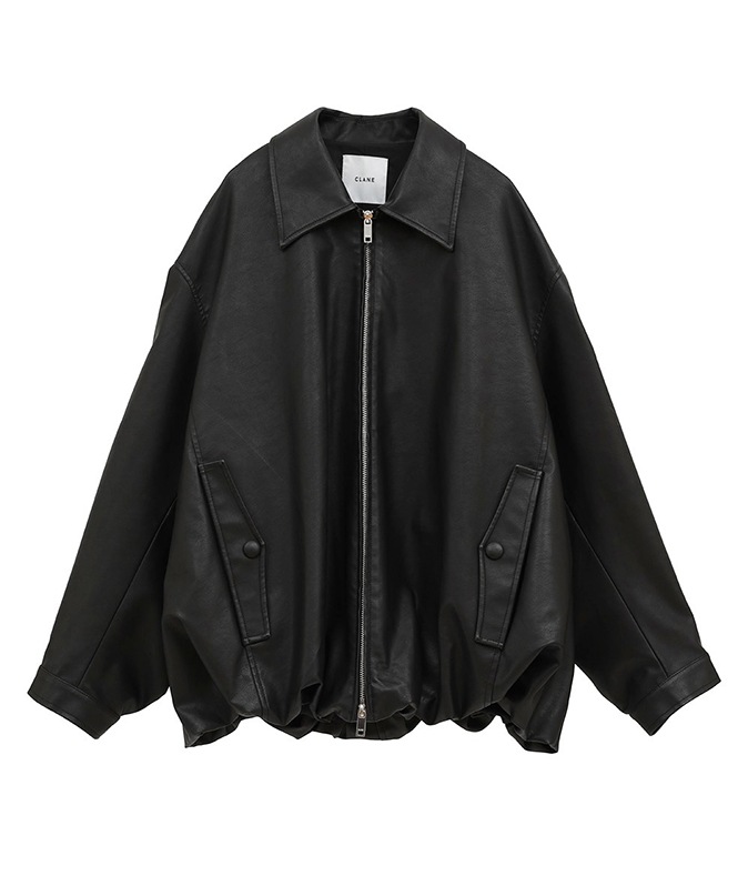 CLANE FAKE LEATHER BALLOON JACKET ブラック FAKE LEATHER BALLOON JACKET(1 BLACK): CLANE: WOMENS｜ STUDIOUS