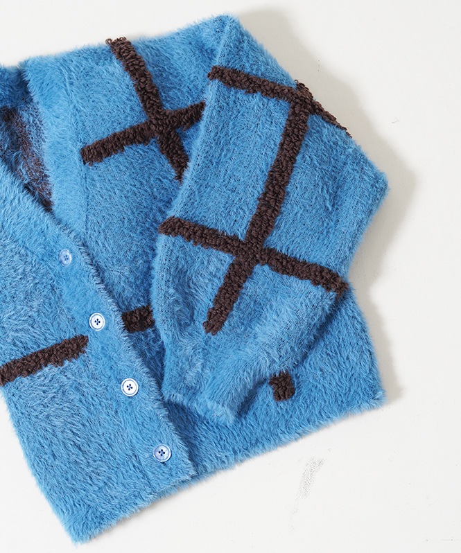 立体ジャガードカーディガン