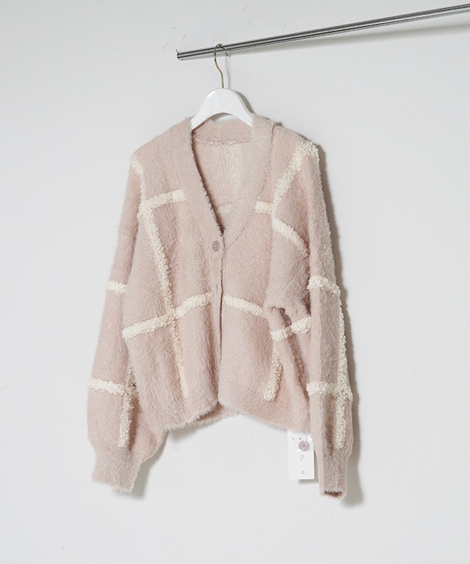 立体ジャガードカーディガン