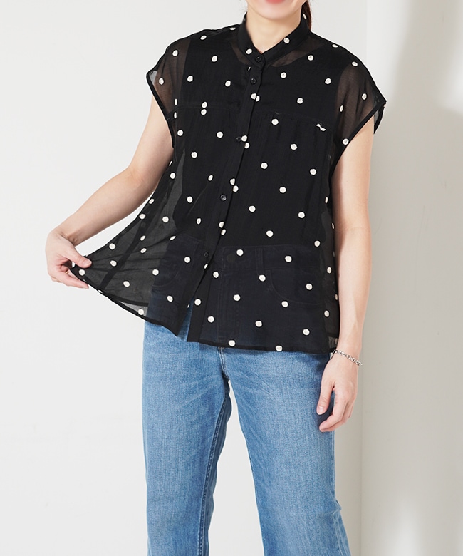 ドット立体刺繍ブラウス | TOPS,シャツ／ブラウス | ROOM903 online
