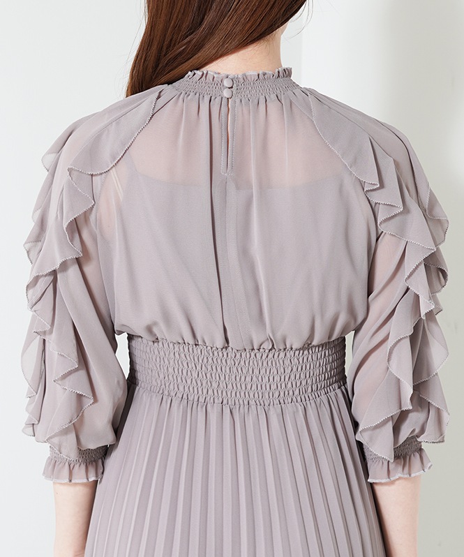 フリルプリーツワンピース