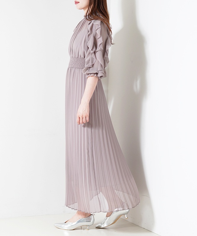 フリルプリーツワンピース