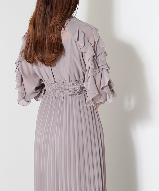 フリルプリーツワンピース