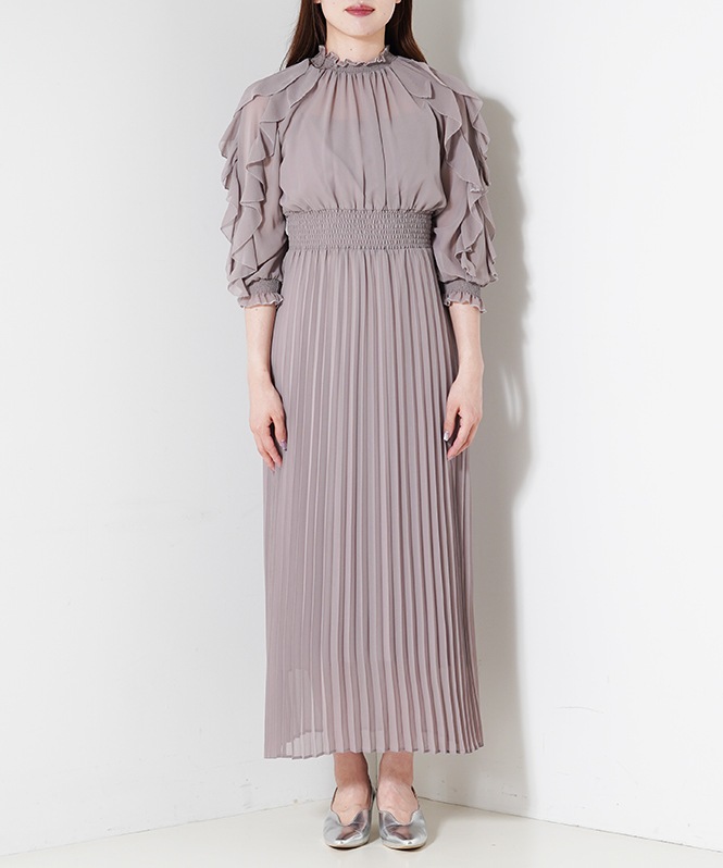 フリルプリーツワンピース