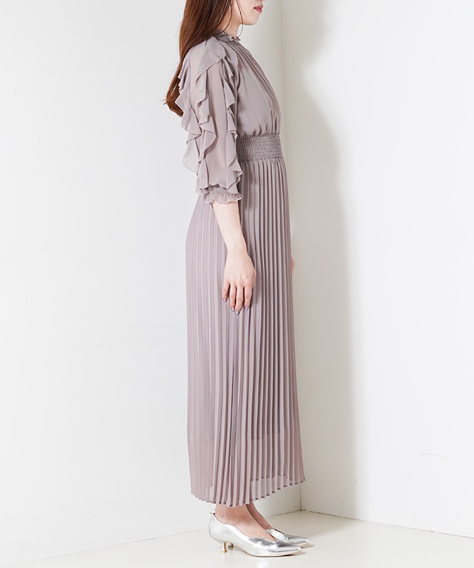 フリルプリーツワンピース