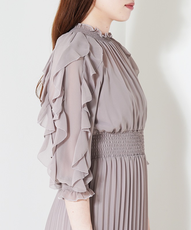 フリルプリーツワンピース