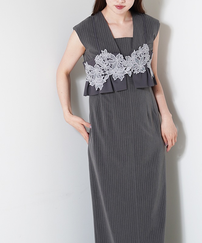 スーツ・フォーマル・ドレス ANDRESD pinstripe tailored bustier dress pinstripe tailored bustier dress | ANDRESD