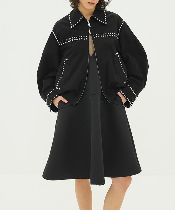 W COLOR STUDDED DRIZZLER JACKET