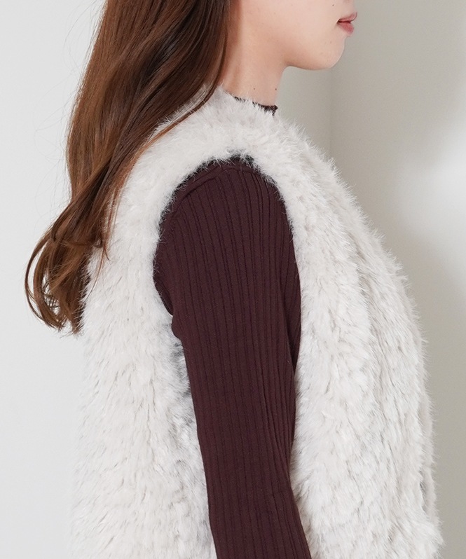 ロングミックスファーアウター